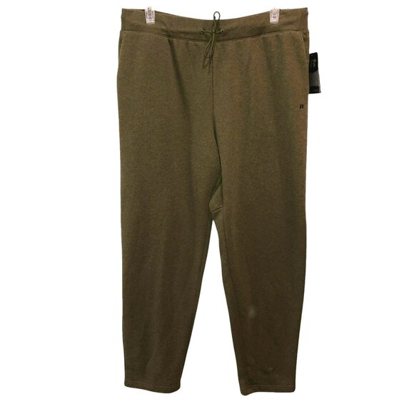 New Russell Green Regular Relaxed Fit Pull On Premium Fleece Pants Size XL 40 42 - Picture 1 of 11